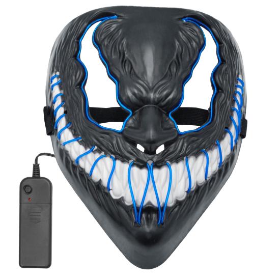 Máscara de monstro LED rosto brilhante careta assustador demônio Halloween