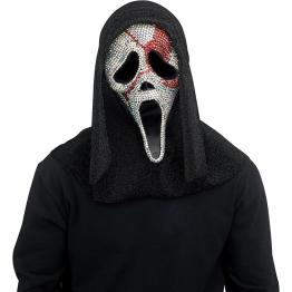 Máscara de Rosto de Fantasma Sangrento e Brilhante – Horror com Glitter e Estilo