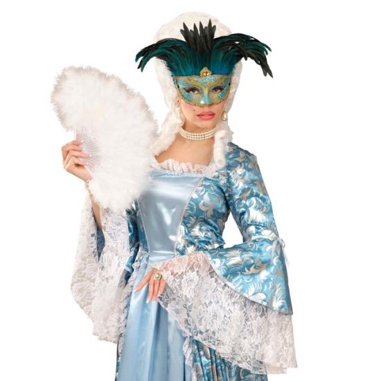 Máscara veneziana com penas