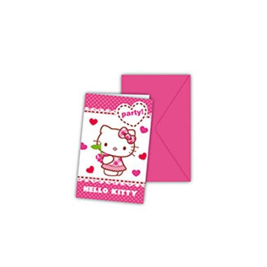 PACK 6 CONVITES DE CORAÇÕES OLÁ KITTY PACK 6 CONVITES DE CORAÇÕES OLÁ KITTY