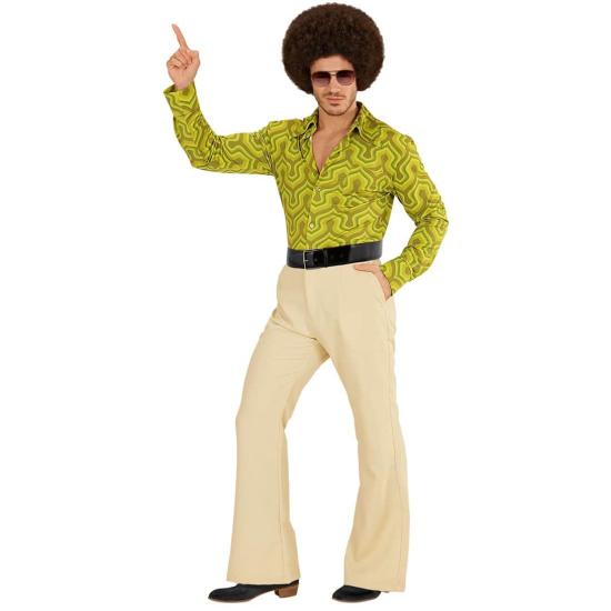 Calça Masculina Anos 70 Groovy Bege