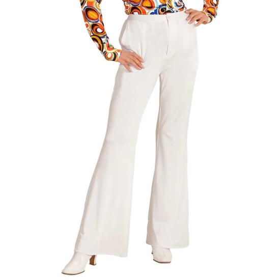 Calça feminina branca descolada dos anos 70 * Calça feminina branca descolada dos anos 70 *