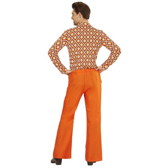 Calça masculina laranja dos anos 70