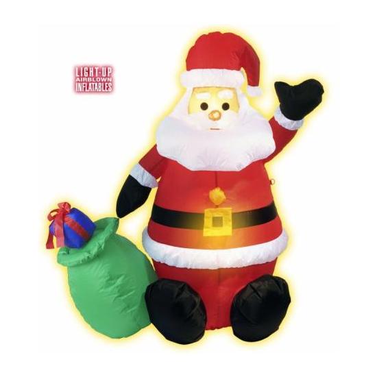 Papai Noel inflável com luz 122 cm - uso interno