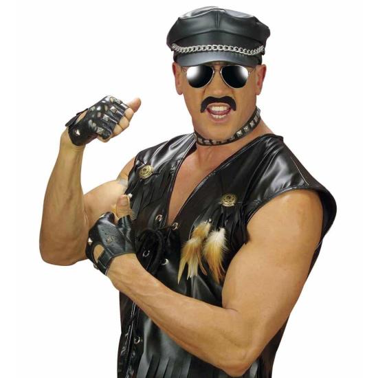 Par de luvas com tachas.