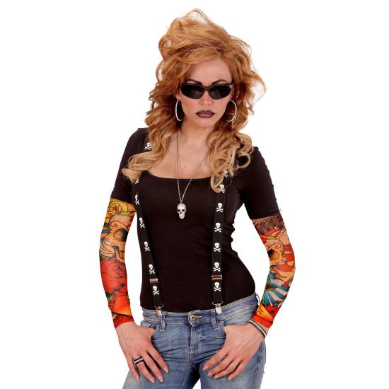 Par de mangas coloridas com efeito tatuagem