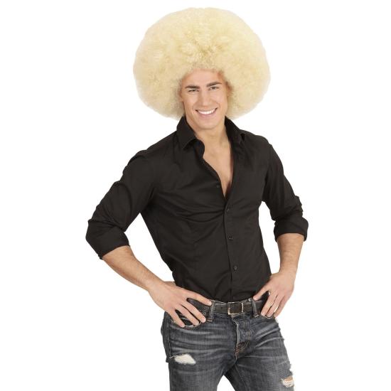 Peruca afro grande cor loira