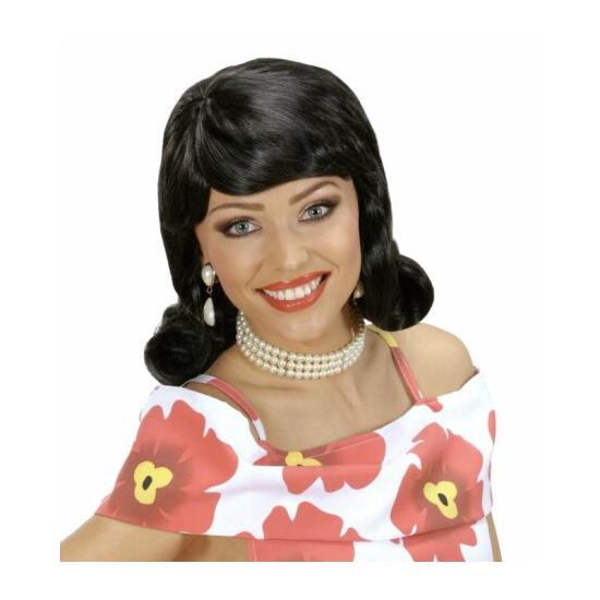 Peruca preta dos anos 50.