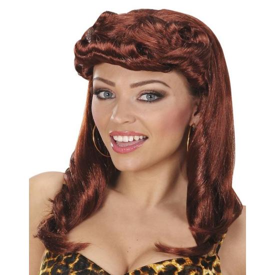 Peruca Pin Up Girl dos anos 50 na cor castanha
