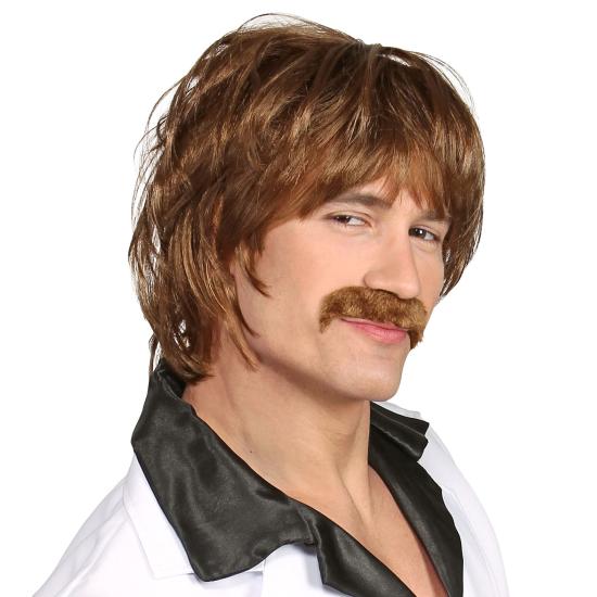 Peruca com bigode dos anos 60 – Estilo retrô para figurinos originais | Widmann
