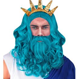 Peruca, barba e bigode Sea King – Turquesa