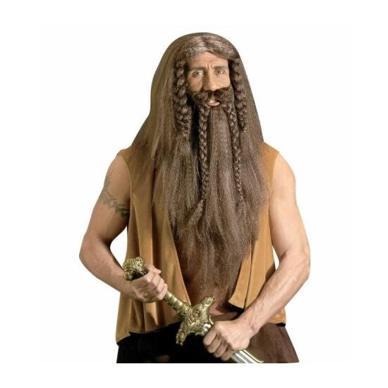 Peruca Bárbaro com Barba e Bigode