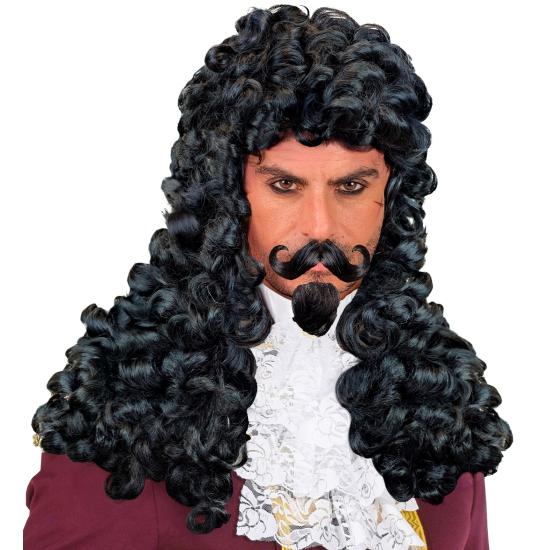 Peruca do Capitão Gancho com cavanhaque e bigode