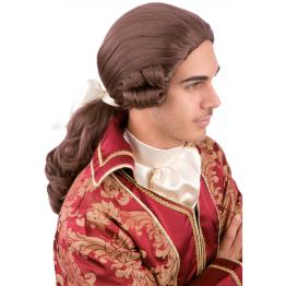 Peruca castanha masculina em estojo