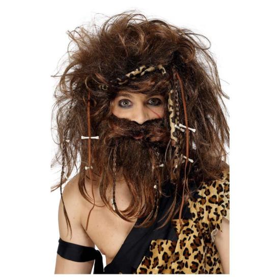 Peruca de homem das cavernas de luxo para adultos
