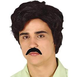 Peruca estilo traficante com bigode – inspirada nos anos 80