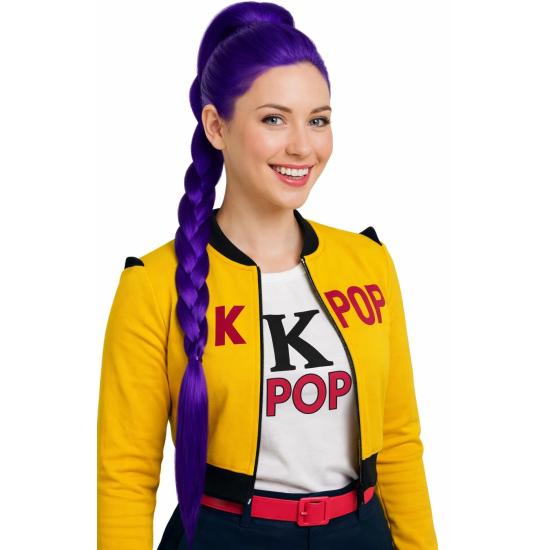 💜 Peruca Rumi K-Pop Warrior com Trança Mística