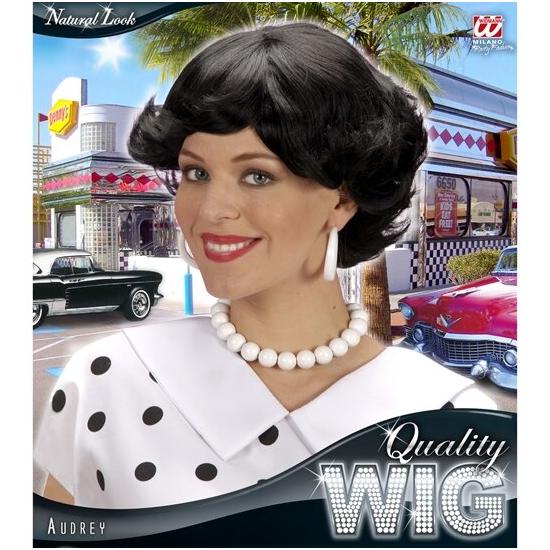 Peruca curta morena feminina dos anos 50