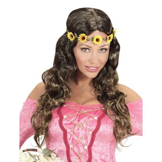 Peruca Castanha Medieval ou Hippie Peruca Castanha Medieval ou Hippie