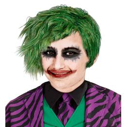 Peruca infantil estilo Coringa verde - acessório para fantasia de Batman