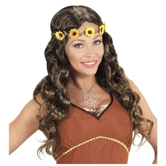 Peruca Castanha Medieval ou Hippie Peruca Castanha Medieval ou Hippie