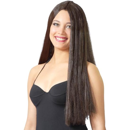 Peruca de cabelo castanho comprido Peruca de cabelo castanho comprido