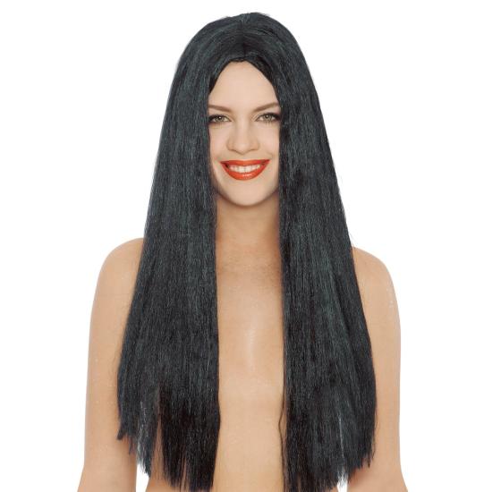 Peruca de fantasia de juba preta