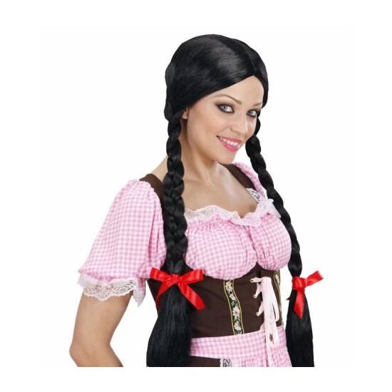 Peruca dirndl preta com tranças Peruca dirndl preta com tranças