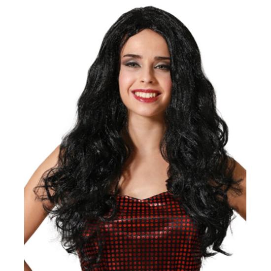 Peruca de personagem preta ondulada Peruca de personagem preta ondulada