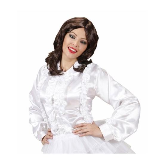 Peruca Cantora Abba Marrom dos anos 70