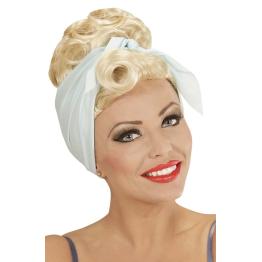 Peruca Pin Up Loira com Foulard