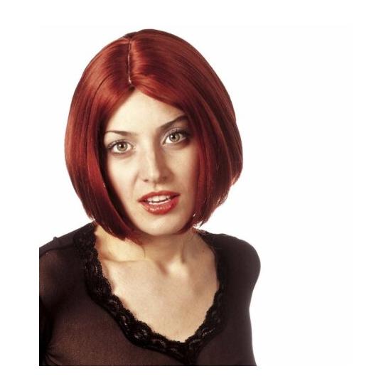 Peruca curta com listra de cobre