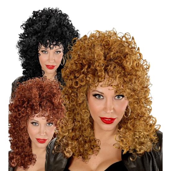 Peruca encaracolada estilo anos 80