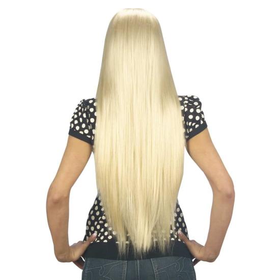 Peruca loira extra longa de luxo