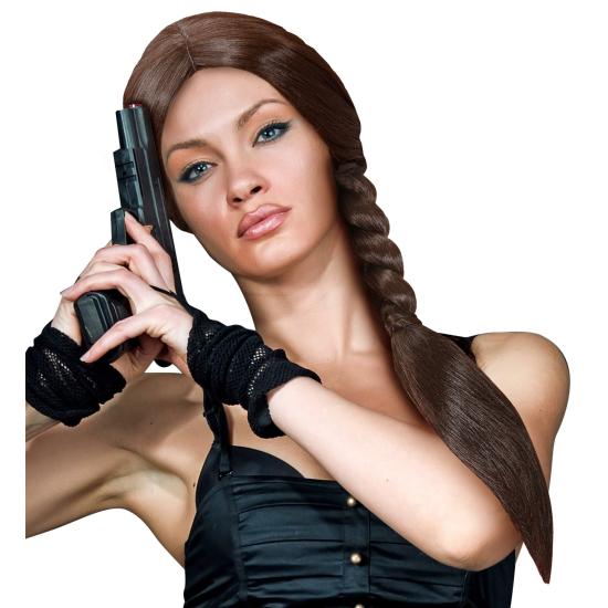 Peruca de trança longa Tom Raider Brown Croft