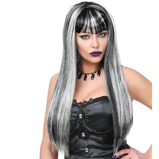 Peruca de vampiro preta e branca