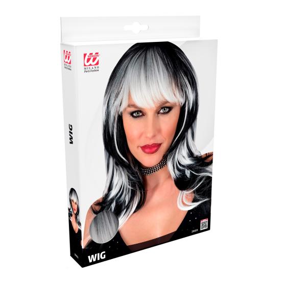 Peruca de Vampiro – Longa com Franja (Preto/Branco e Preto/Vermelho) Peruca de Vampiro – Longa com Franja (Preto/Branco e Preto/Vermelho)