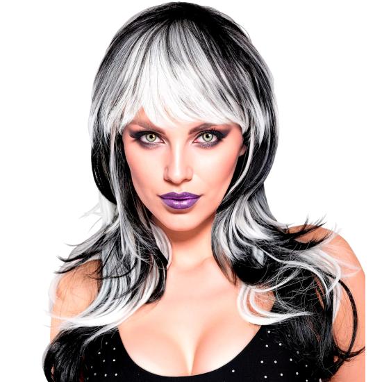 Peruca de Vampiro – Longa com Franja (Preto/Branco e Preto/Vermelho) Peruca de Vampiro – Longa com Franja (Preto/Branco e Preto/Vermelho)