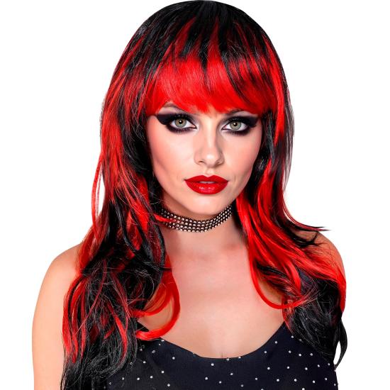 Peruca de Vampiro – Longa com Franja (Preto/Branco e Preto/Vermelho) Peruca de Vampiro – Longa com Franja (Preto/Branco e Preto/Vermelho)