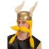 Peruca Viking Amarela com bigode em estojo