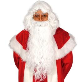 Peruca e barba extra luxuosa do Papai Noel