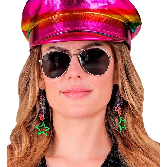 Brincos de estrela neon dos anos 80