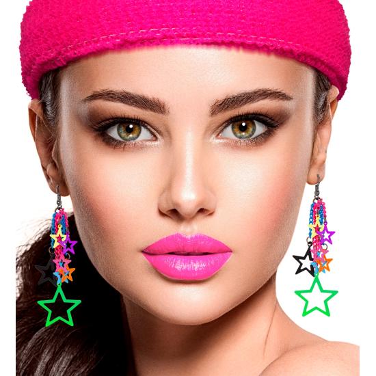 Brincos de estrela neon dos anos 80