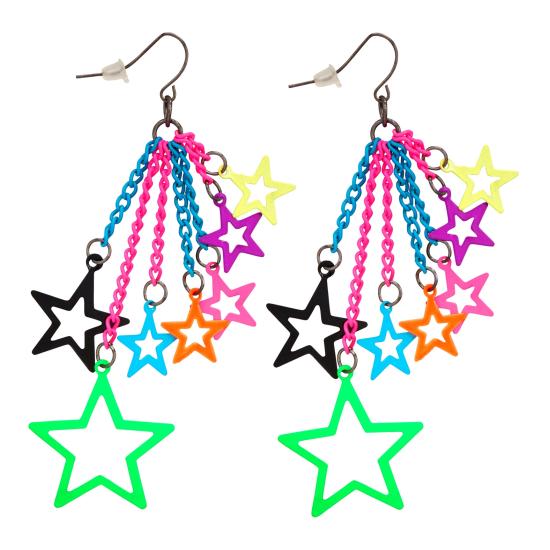 Brincos de estrela neon dos anos 80