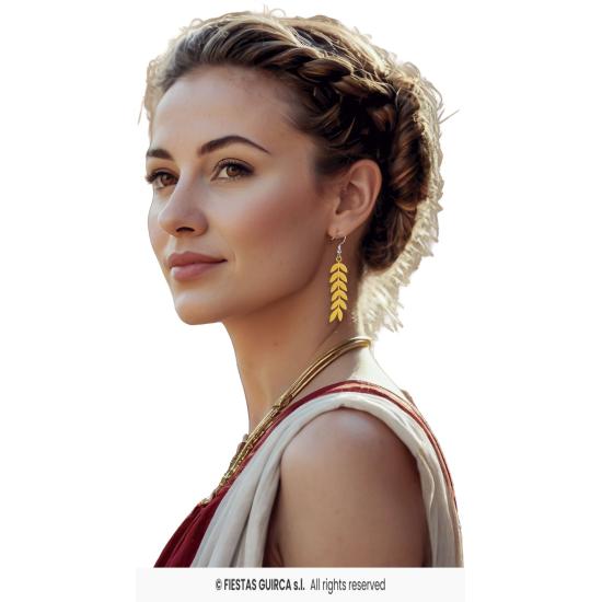 Brincos Romanos Dourados – Acessório de Joia para Trajes de Imperatrizes, Deusas e Damas da Roma Antiga