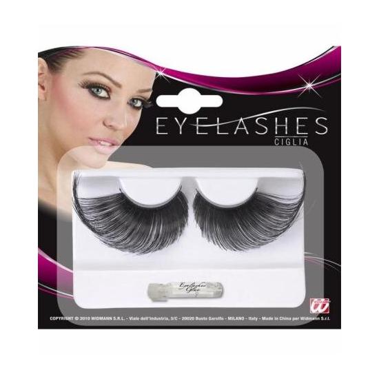 Cílios maxi longos pretos.