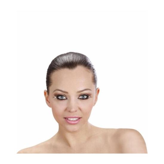 Cílios pretos com cola superior e inferior