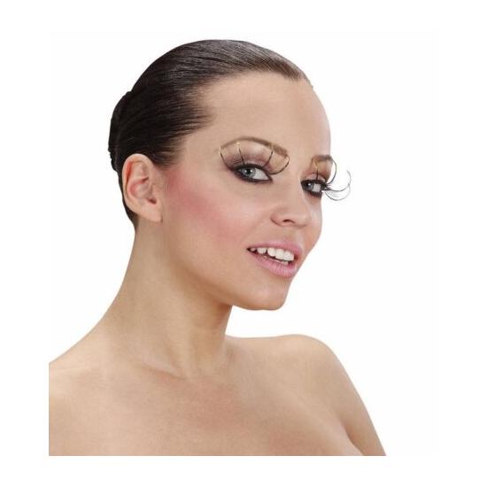 Cílios Pretos com Maxi Tips com Glitter Dourado