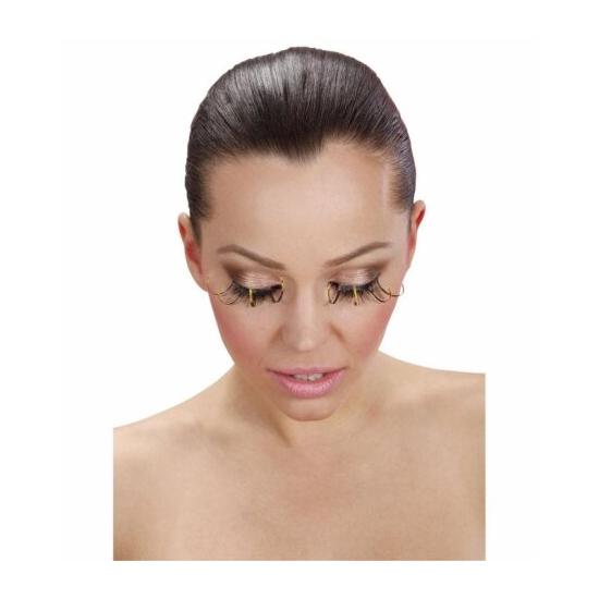 Cílios Pretos com Maxi Tips com Glitter Dourado