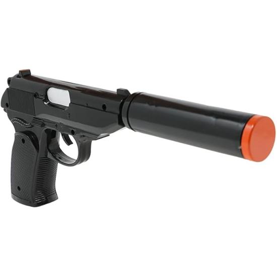 Pistola de brinquedo com silenciador (25 cm)